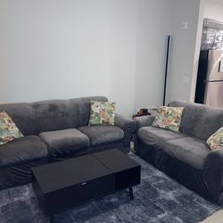 2 Piece Grey Couch Set