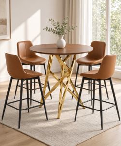 Bar Stools Set of 4, Counter Height, with Back, 24.8-Inch PU Leather, Ergonomic Backrest, Metal Legs, for Kitchen Island, Easy Assembly, Forest Green,
