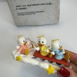 Disney Huey Dewey Louie Angel Ornament on Cloud with Box – Rare Collectible