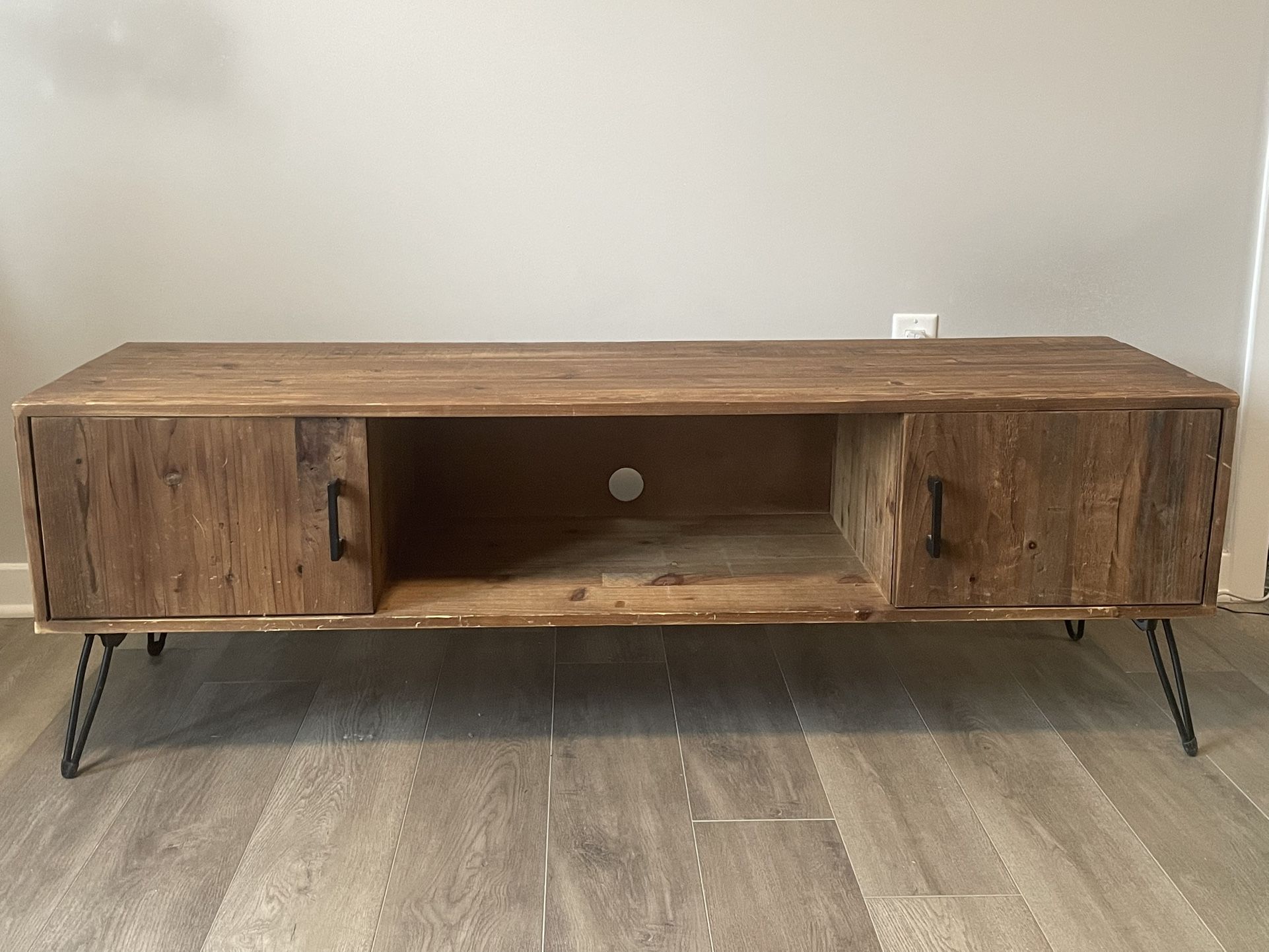 Set Of Distressed Coffee Table And Media Console/TV Stand