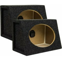 Set of Two 6x9 Slanted Angled Speaker Box Enclosure 1/2" MDF Charcoal RI Audio

