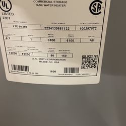 80 Gallon Electric Commercial Ao Smith Water Heater for Sale in  Mcminnville, OR - OfferUp