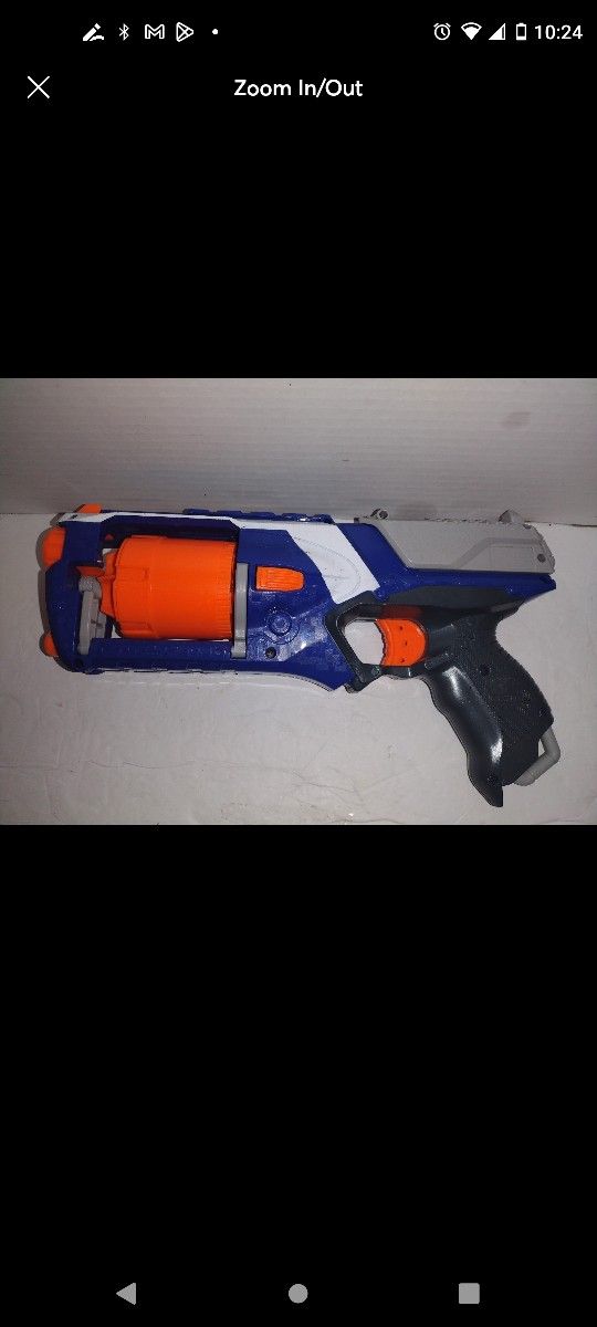 Nerf N-Strike Elite Strongarm Revolver Blaster Pistol Foam Dart Gun Blue & White