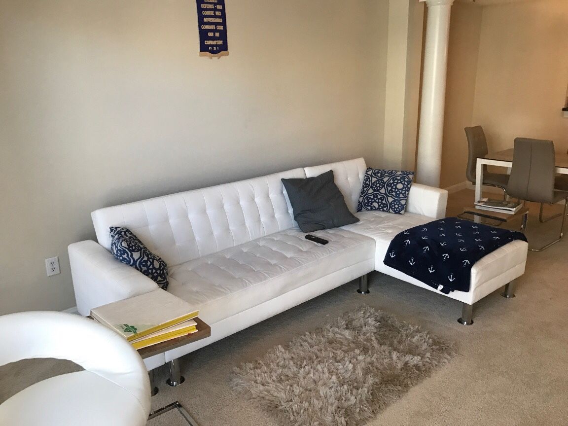 White leather sectional couch for sale