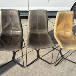 West elm leather chairs