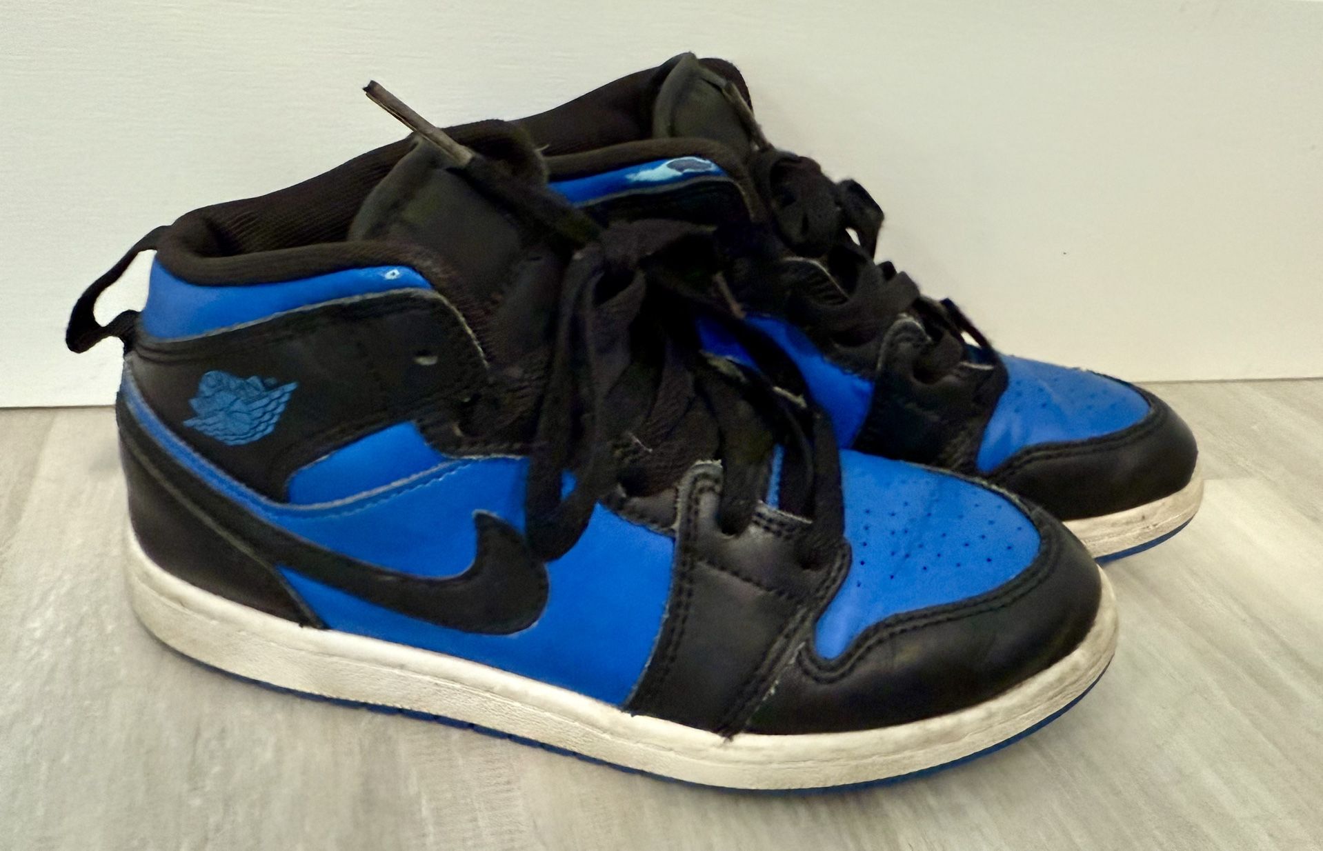 Nike Air Jordan 1 Mid Black Royal Blue White boys DQ8426-042 Size 2