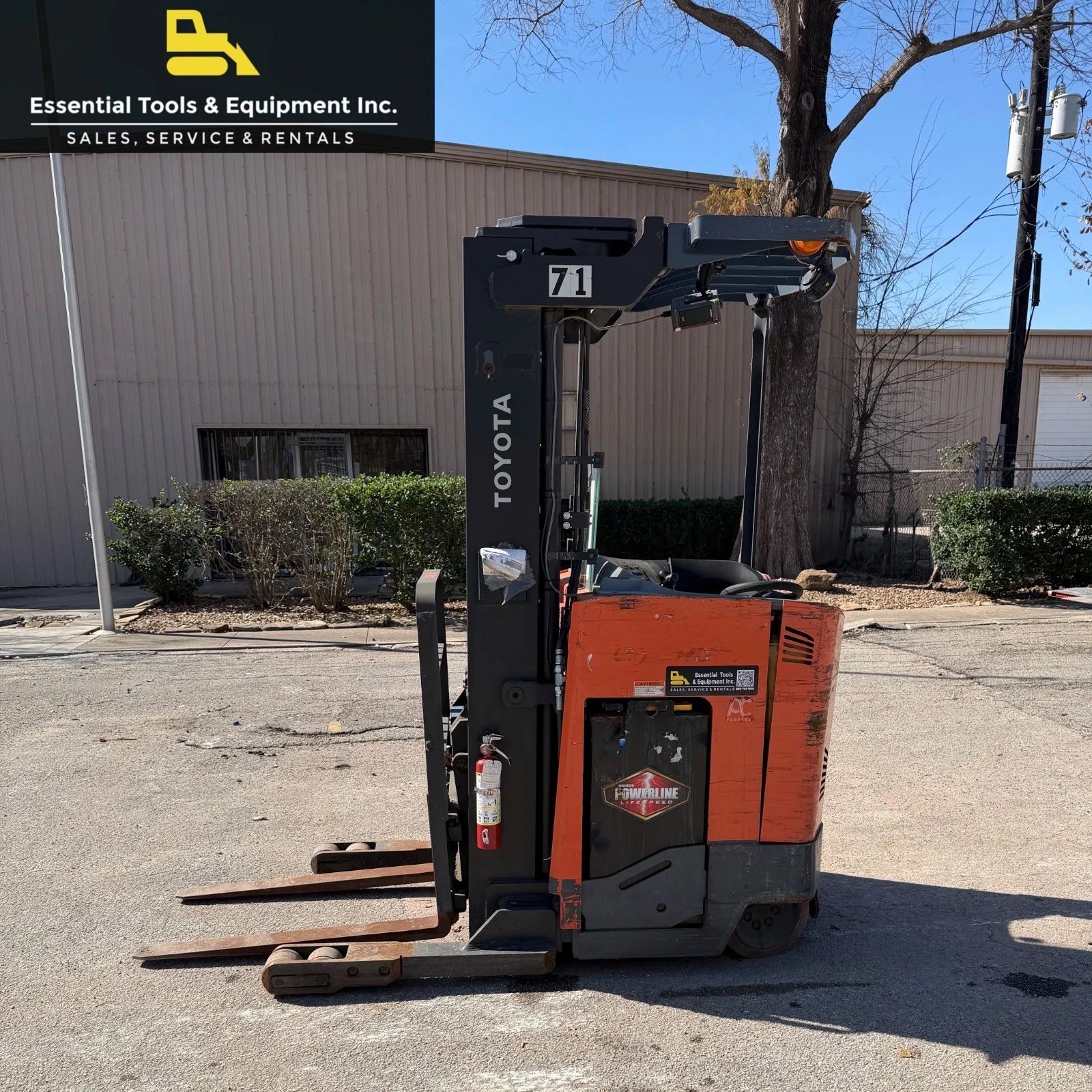 2019 Toyota Raymond 9BRU18 4,000 Lbs Electric Reach Stand-Up Forklift- Repairs