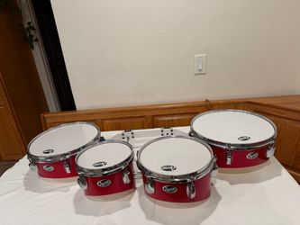 Astro Drums Marching Multi-Tenor Quad Drum Set 8,10,12,13 Candy Apple Red