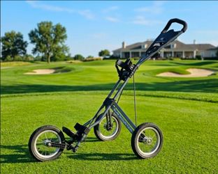 Sun Mountain Speed Cart Push Pull 3 Wheel Golf Bag Pusher with brakes foldable