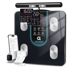 Smart body weight scale, 8 electrode dual frequency BIA bath scale/