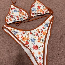 New xl floral bikini swim swimsuit bathing suit festival boho