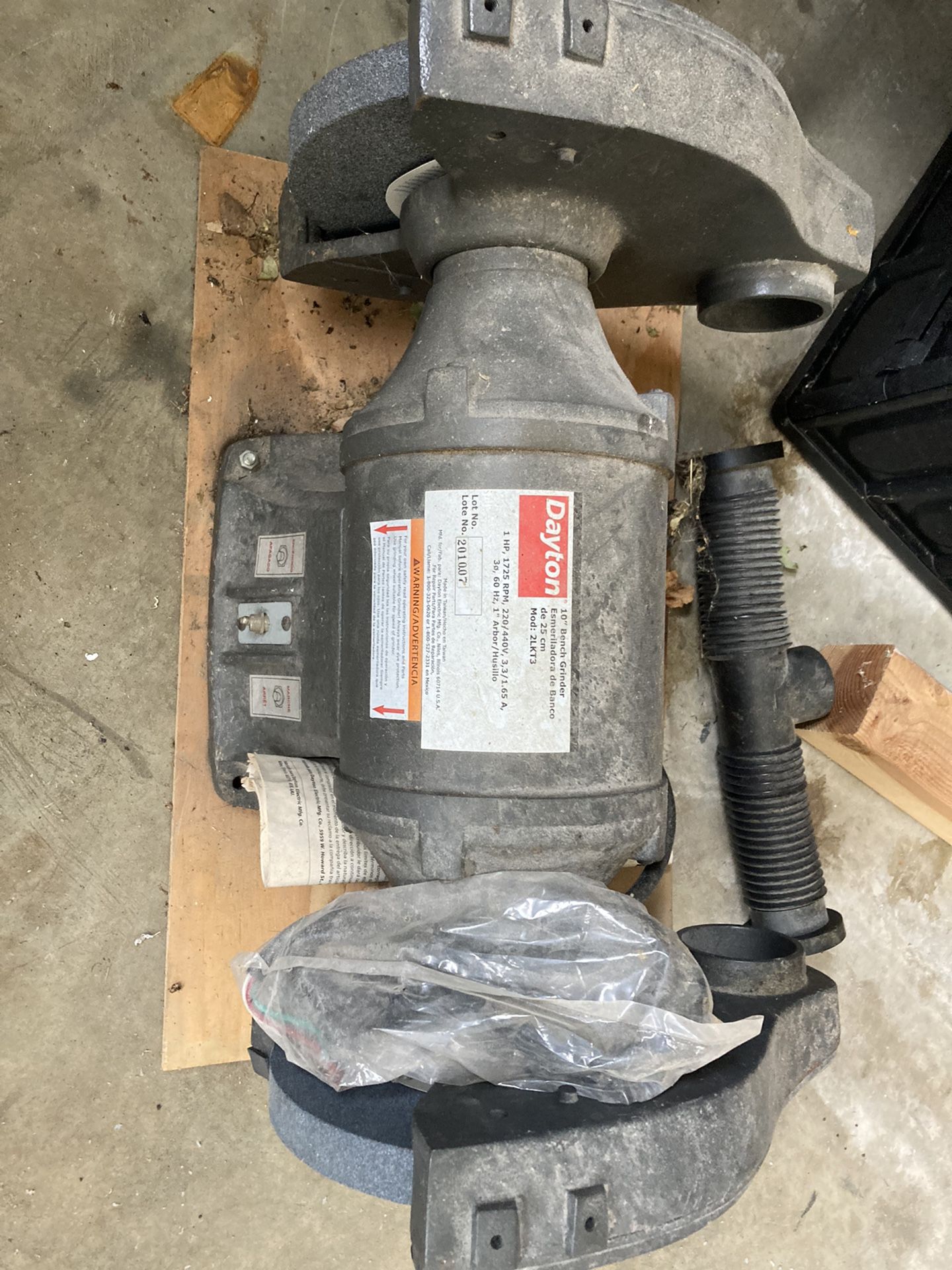 dayton 10 inch 220v model 2lkt3 bench grinder