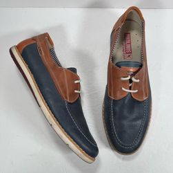 Pikolinos Jucar M4E-1035BFC1 Blue Brown Leather Boat Shoes Men Size 10