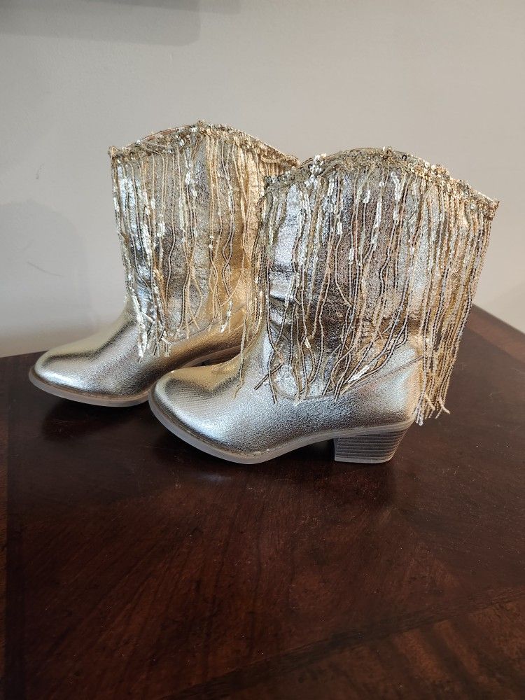 Gold Fringe Boots For Girls