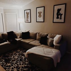 Light Grey Sectional couch 