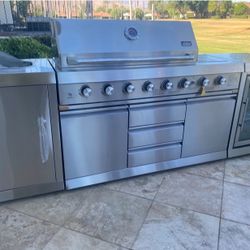 brand New Patio Kitchen Island Barbecue Grill Stainless Steel In Boxes