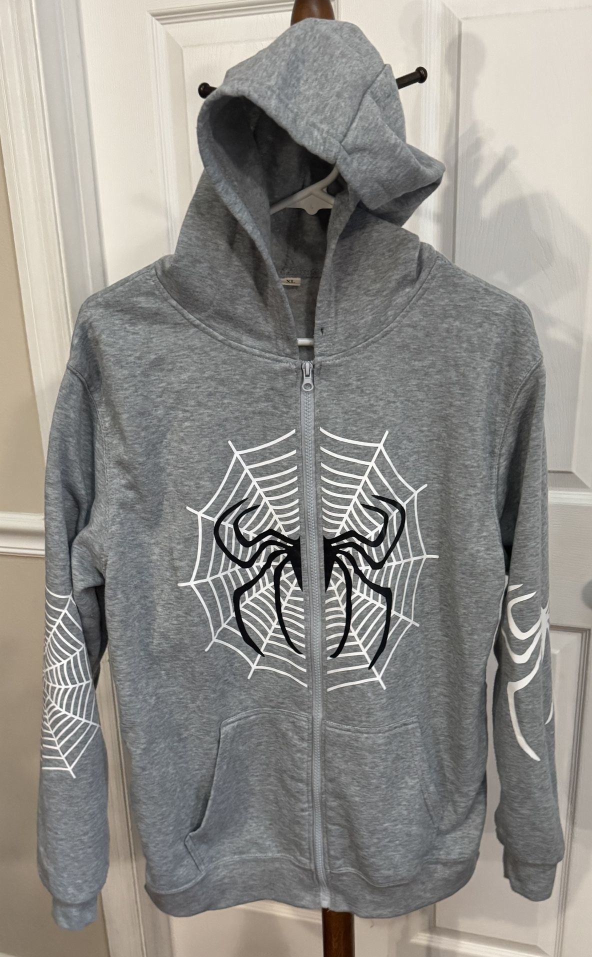 Child Size XL Spiderman Sweater Jacket Hoodie missing drawstring just $5