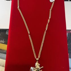 Chain & Charm 14k Gold 24 Inch 22grams New