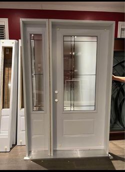 White Exterior Door with Sidelite and Glass Insert