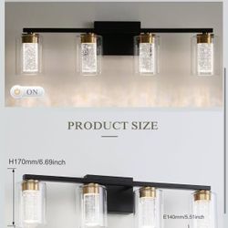 ❤️‍🔥 EMONG 4-Light Black&Gold Bathroom Light Fixtures