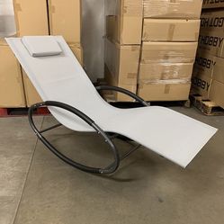 (New in box) $45 Outdoor Zero Gravity Rocking Chair for Patio Pool Garden All-Weather with Pillow 