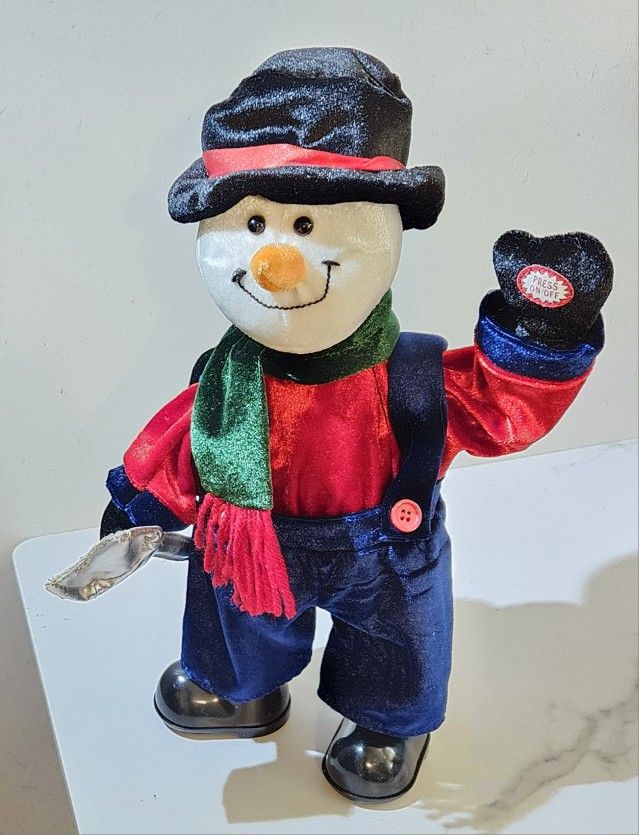 Vintage Dan Dee Animated Snowman Farting Singing Dancing Snowman 13 " Tall