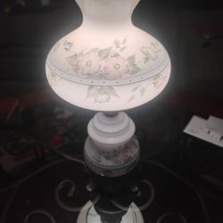 $60 Obo Pair Of Hurricane Style Painted Lamps. Will Separate But Would Rather Not! 