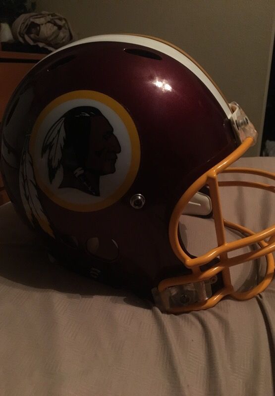 Red skins helmet