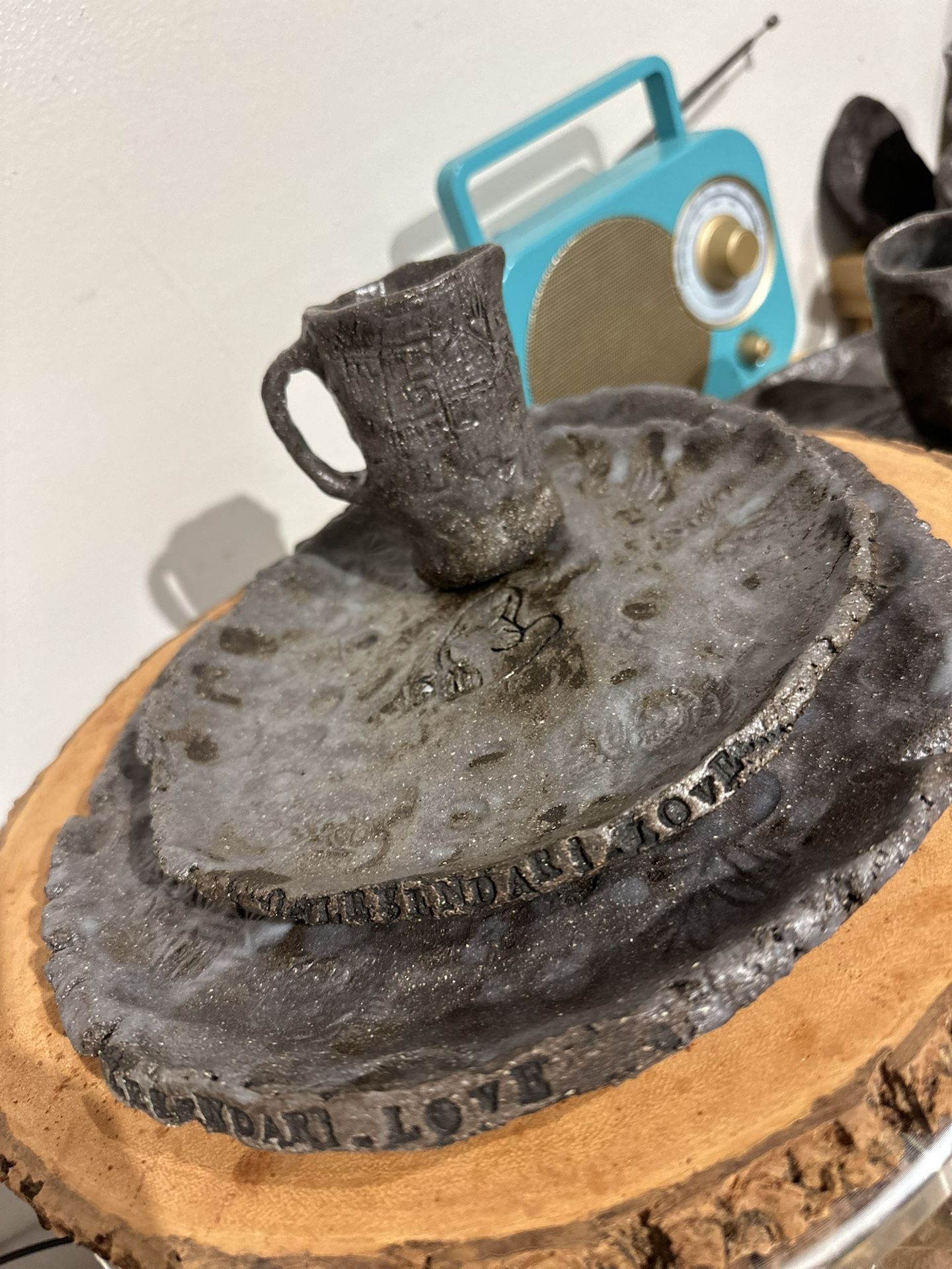 Handcrafted Stoneware Ceramic Plate Personalized Custom Name Motherhood For Mom Rustic Style Any Size