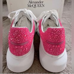 Alexander McQueen Crystal Embellished Oversized Leather Sneakers