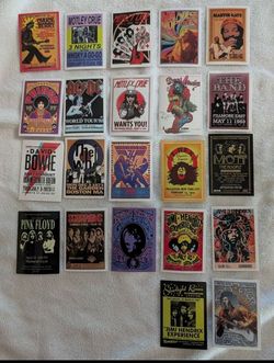 Vintage mini concert posters stickers