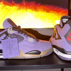 Size 10- Jordan 4 Retro x Travis Scott Purple Friend's and Family
