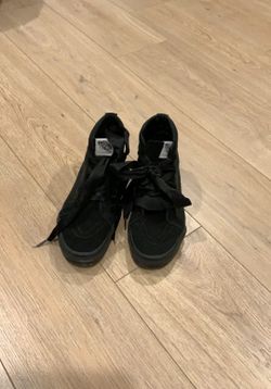 Black Satin Vans