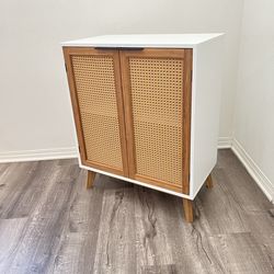 Boho Rattan Storage Cabinet Brand New in Box (Natural Bamboo Doors)