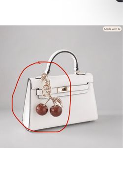 Cherry Bag Charm with Gold-Tone Clip Coach style