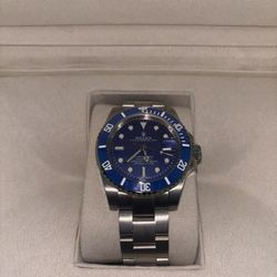Rolex Stainless Steel Submariner Ceramic Factory Blue Dial 116610 