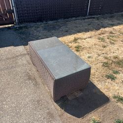 Wicker Table With Glass