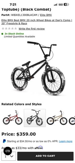Elite BMX Destro Bike (20.5" Toptube) (Black Combat)