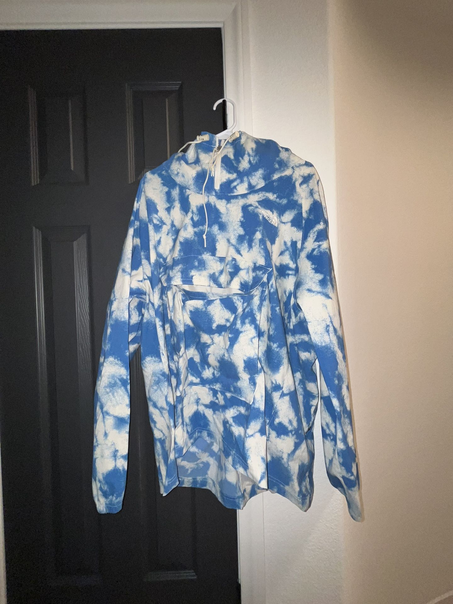 White And Blue North Face Jacket