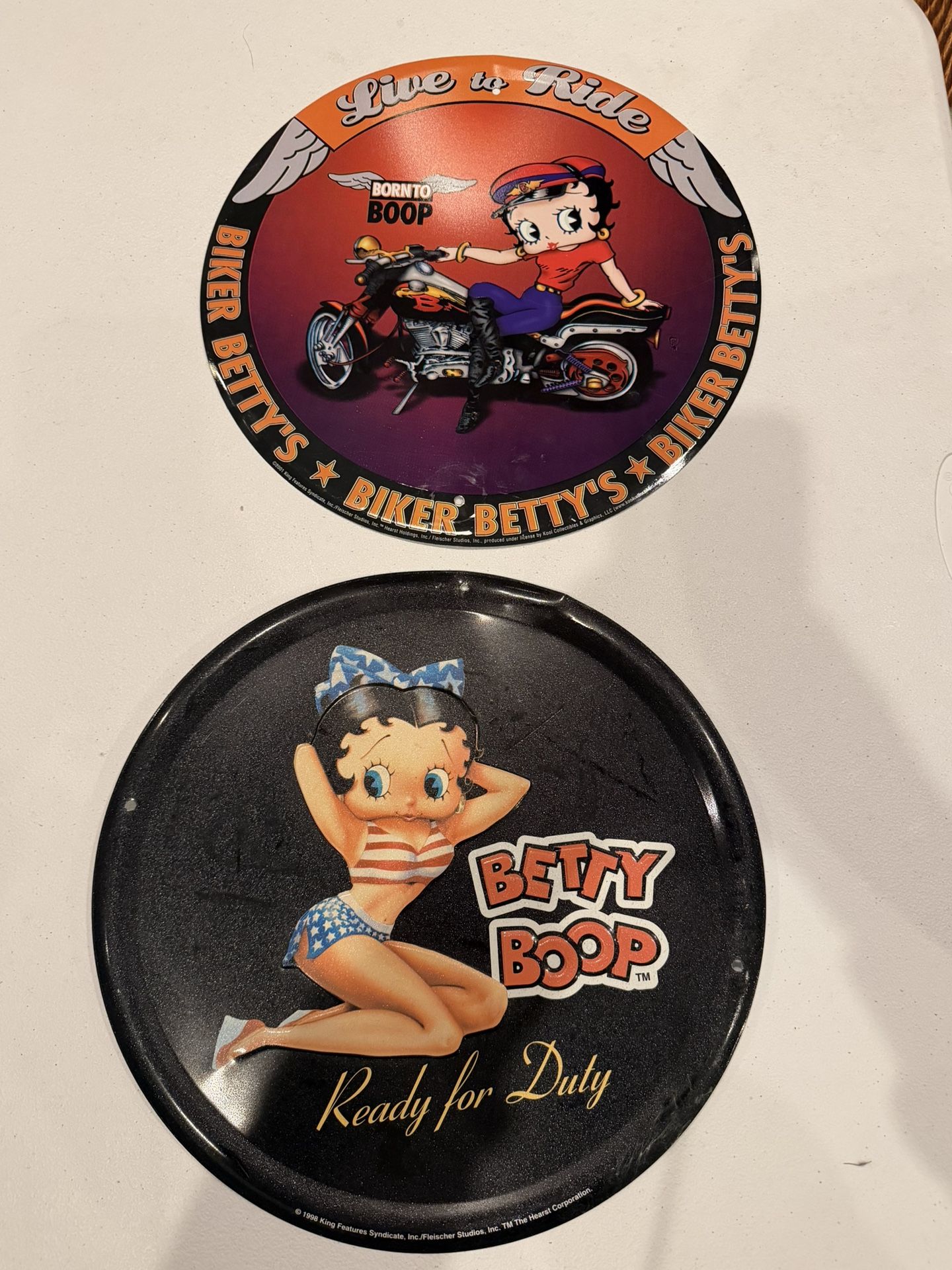 2 Betty Boop Signs Metal 