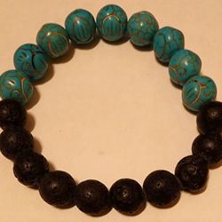 Lava And  Turquoise Bracelet