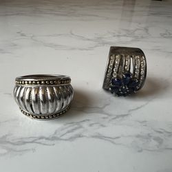 Two Sterling Silver Rings Marked 925 - Both are for one price