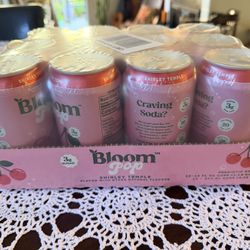 Bloom Pop Prebiotic Soda 12 Pack, Shirley Temple Flavor, 12oz Cans