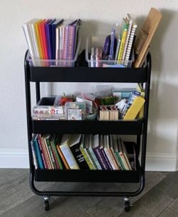 Storage cart on wheels new black rack cart wine cart tool cart kitchen cart drink cart