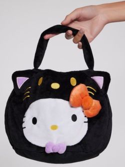 Forever 21 x HELLO KITTY Plush Black Cat Handbag NEW Halloween