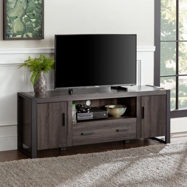 Urban Blend 60 in. Charcoal MDF TV Stand