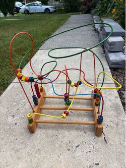 Amatex RollerCoaster Wooden Bead Maze Activity Toy Motor Skills Roller Coaster