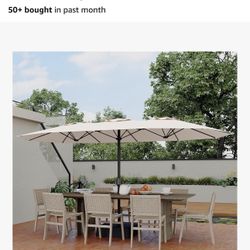 *BRAND NEW* 15ft Double-Sided Patio Umbrella *WITHOUT Base – GarveeLife Outdoor Market Umbrella