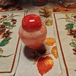 Red Swirl Art Glass Vase