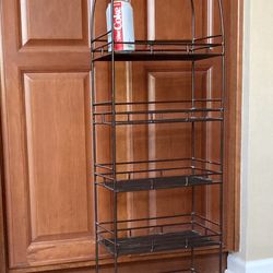 Vintage Wrought Iron Freestanding Organizer Display Shelf Unit